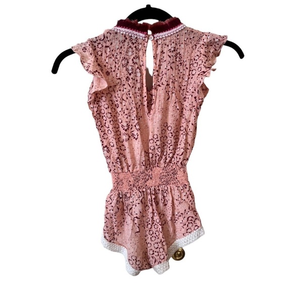 Poupette St Barth Pink Size 4 Little Girl's Sasha Floral Print Romper - Picture 4 of 4